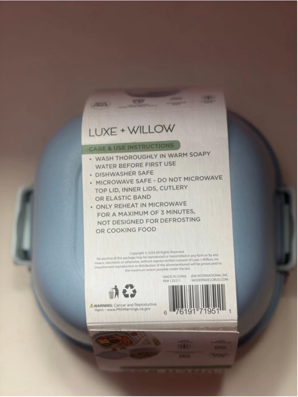 Luxe + Willow Blue Leak Proof Lunch Box Kit
